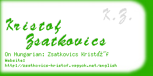 kristof zsatkovics business card